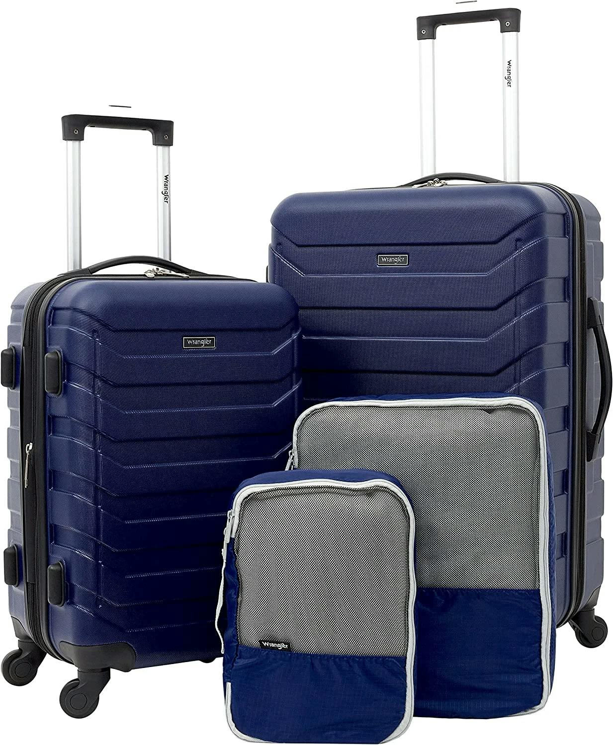 Wrangler 4 Piece Luggage and Packing Cubes Set
