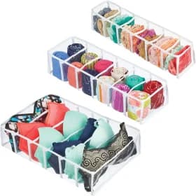 Divisor de cajones rectangular de plástico y organizadores de almacenamiento de armario product