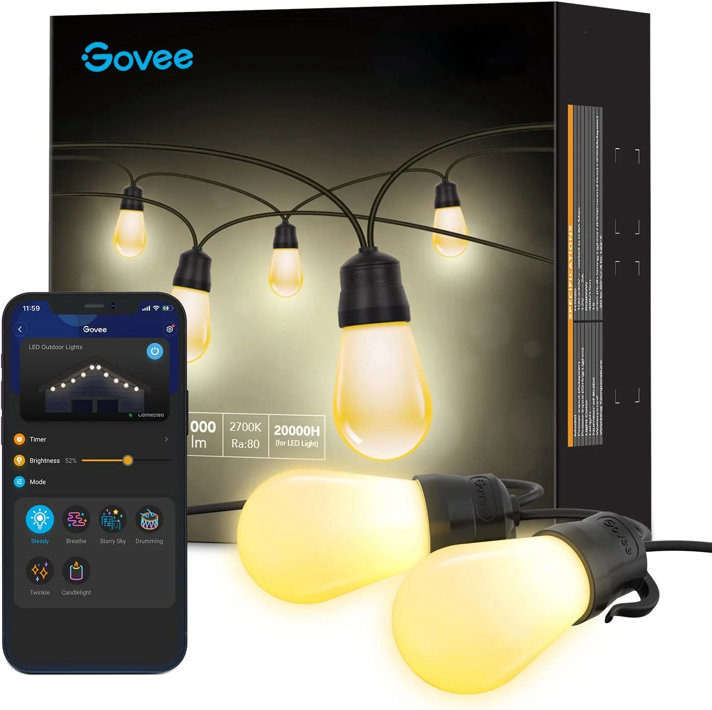 Govee Guirnalda de luces inteligentes para exteriores